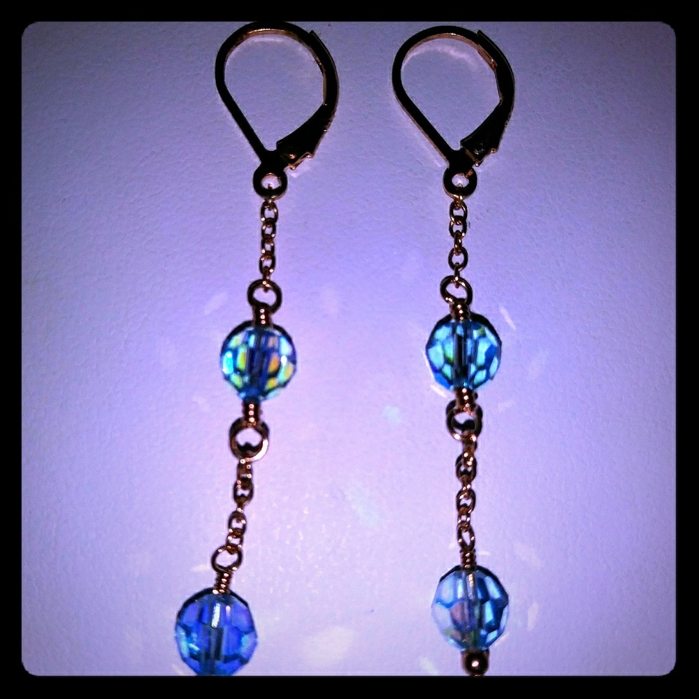 Lori Lori  Aquamarine Swarovski Crystal earrings